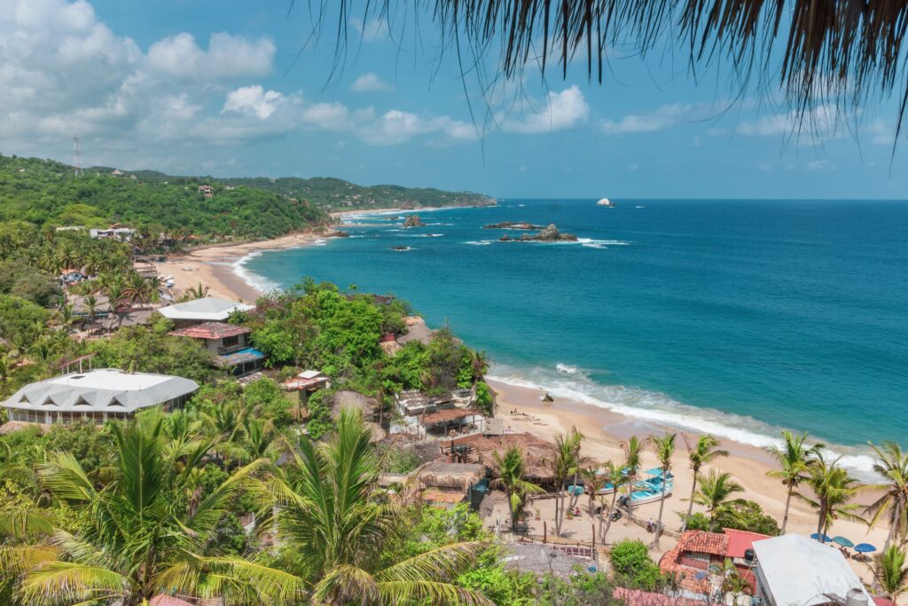 Services A stunning aerial view of Mazunte Beach